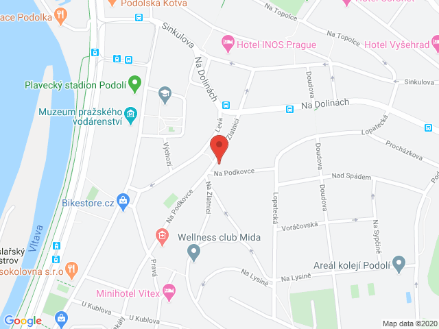 Google map: Na Zlatnici 8, Praha